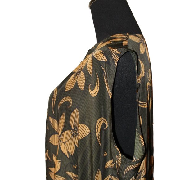 FALL SALE! Lularoe Floral Open Long Cardigan Sleeveless Cover Up Duster L - Picture 4 of 9